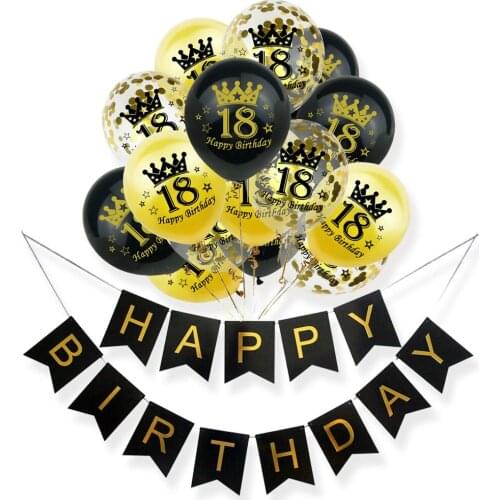 HAPPY BIRTHDAY balloons Birthday Party Decoration 18 20 30 40 50 year old party flag banner festive party supplies