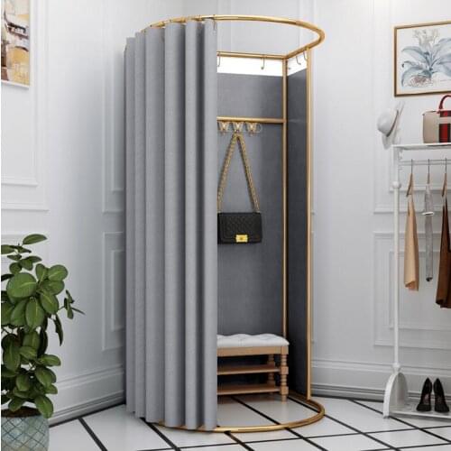 Temporary movable fitting room in shopping mall rail clothing store landing convenient outdoor changing room