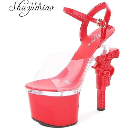 New Arrival Luxury Brand Shoes Women Sandals 2020 Sunner new Platform Open Toe Sexy High Heels 17cm Stripper Shoes Club Girl