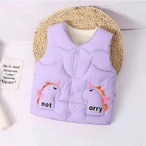 New Unicorn Kids Vest Warm Waistcoats Autumn Winter New Baby Boys & Girls Outerwear Children Sleeveless Down Cotton Jacket Coats