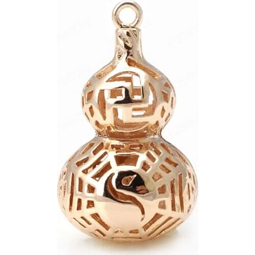 6PCS 23x13MM 24K Champagne Gold Color Brass Gourd Charms Pendants High Quality Diy Jewelry Findings Accessories wholesale