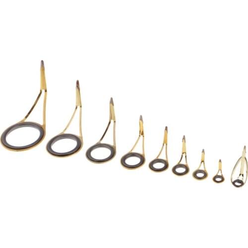 18pcs Fishing Rod Guides Set 3.2mm/4.6mm/6.2mm/8mm/10mm/13.2mm/18mm/23.8mm