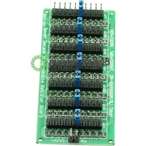 1R - 9999999R 7 Seven Decade Programmable Adjustable SMD Resistor Board Step Accuracy 1R 1% 1/2 Watt Module 200V