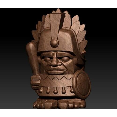 3D model for cnc or 3D printers in STL file format Indian chief