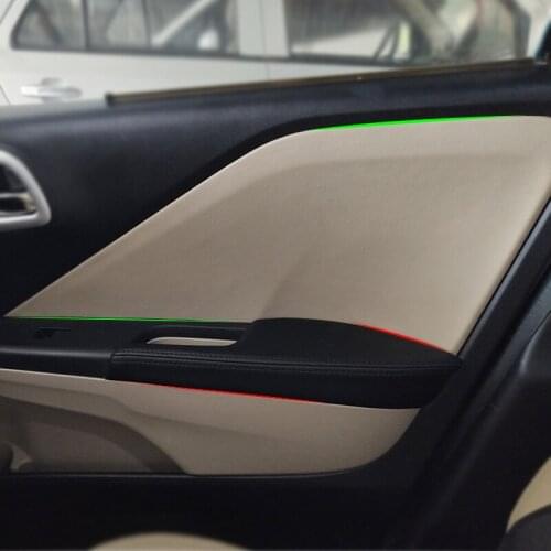 4PCS Car Interior Microfiber Leather Door Handle Panel Armrest Cover Trim For Honda City 2015 2016 2017
