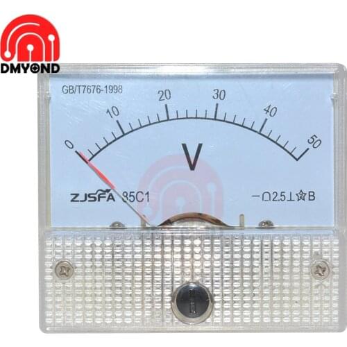 50V Voltage Panel Meter Analog Panel Volt Voltage Meter Voltmeter Gauge 85C1 for Industry Small Devices Electrical Machinery