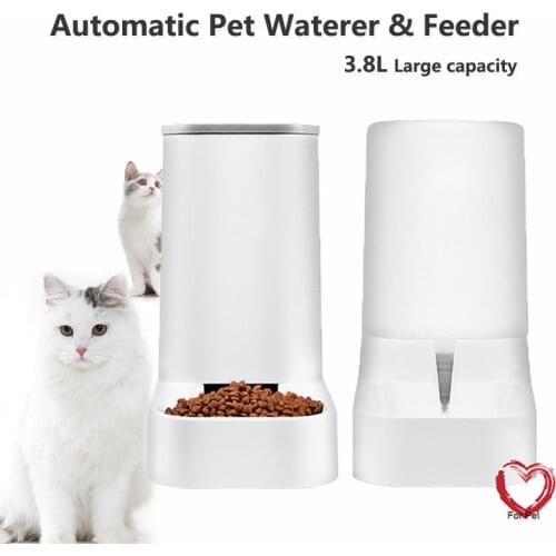 3.8L Large Capacity Pet Dog Cat Automatic Feeder Detachable Dog Cat Water Dispenser Food Feeding Device For Cat Dog Pet Supplies