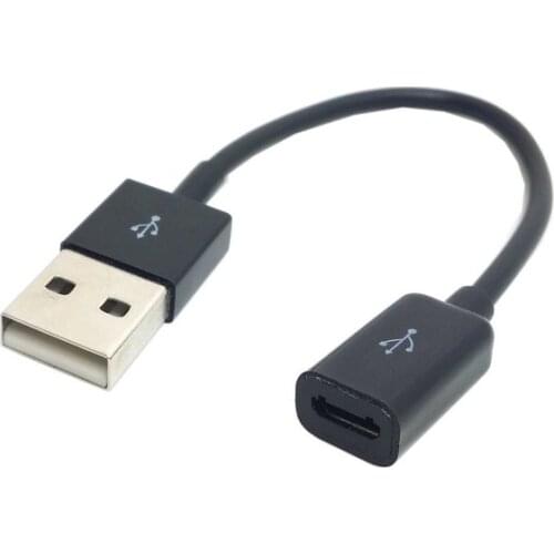 Black USB 2.0 Male to Micro USB B Type 5pin Female Connector Extension Cable 10cm