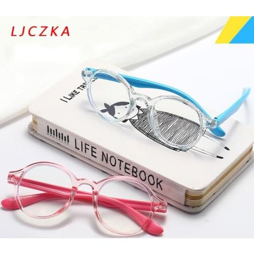 Anti Blue Light Kids Glasses Children Round Silicone Optical Frame Eyewear Boys Girls Computer Transparent Eyeglasses UV400