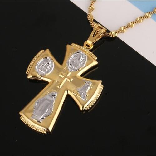 Christian Cross Pendant Necklace Christianity Crucifix Classic Charm Jesus Jewelry gift