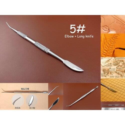 1pc Leather Craft PMC Carving Modelling Splicing Embossing Spoon Stylus Tool - Stamp Knife Cutter Punch Chisel Edger Creaser Awl