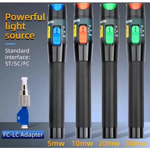 KELUSHI 1-30mW Visual Fault Locator Fiber cable tester FC Male to LC Female Adapter For LC/SC/ST/FC Fiber Cable Red Light Source
