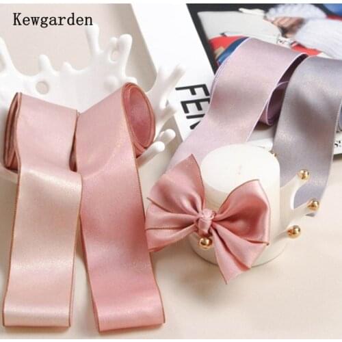 Kewgarden Soft Bronzing Chiffon Ribbon 1.5" 1" 25 38mm Handmade Sewing Crafts DIY Make Hairbow Accessories Gift Packing 10 Yards