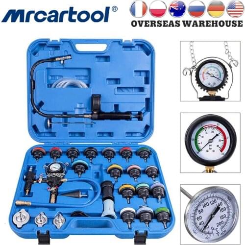 MR CARTOOL Car Repair Tool Sets Universal 28pcs Car Radiator Pressure Leak Tester Vacuum-Type Cooling System Refill Tool Kits