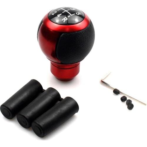 Red 5 Speeds Car Gear Stick Shift Knob Universal Maunal Shifter Lever Cover