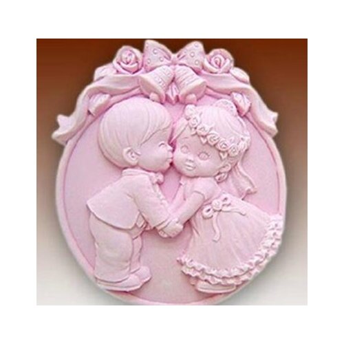 Round Cavity wedding kiss pattern Silicone soap mold handmade Chocolate Fondant cake mould Baking mold DIY Decoration tools