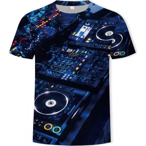 Summer fashion O-collar mens T-shirt DJ scene disco 3D printed casual T-shirt mens Asian size S-6XL t-shirts for men