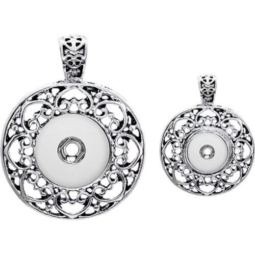 Hot Sale 236 Flower Fit 18mm 12mm Snap Button Pendant Necklace For Women Charm Fashion Interchangeable jewelry