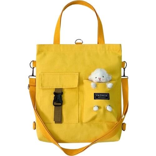 Messenger Bag Literary Zipper Luxury Handbags Tote Bag Fashion Trend Womens Bags 2021 New Canvas Shoulder Bag Cute Bear Student