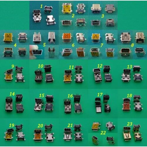 10PCS Female Mini USB Type B 5pin 8pin 10 Pin 11 pin SMT SMD Mount Jack Connector charging port socket power plug repair parts