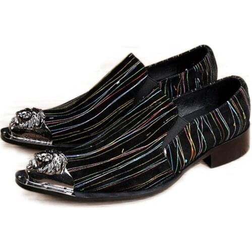 Batzuzhi Fashion Rock Mens Dress Shoes Pointed Iron Toe Black Suede Color Men Business/Party Shoes, Big Sizes 38-46