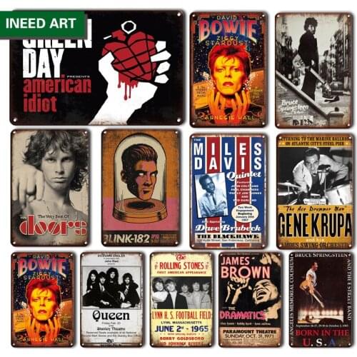 Vintage Home Decorative Wall Plate Tin Sign Retro Rock Band Poster Metal Wall Decoration Art Accessories Room Wall Decor