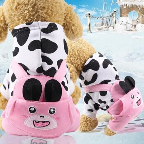 Pet Dog Clothes Soft Warm Dog Cotton Jumpsuit Dog Clothes Pajamas Fleece Dog Coat Pet Supplies