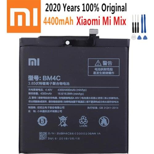 Xiao Mi Original BM4C Battery For Xiaomi Mi Mix 1 Mix1 XiaomiMix Batteries BM 4C Battery High Quality 4400mAh Free Tools