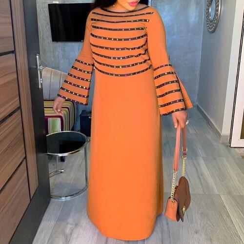 Plus Size Autumn Long Sleeve Maxi Pleated Dress Women African Ladies Large Big Size Wedding Evening Party Long Dresses Vintage