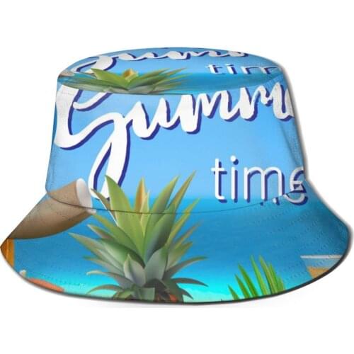 CINESSD New Fashion Bucket Hats Fisherman Caps For Women Men Gorras Summer Its Summer Time Parrot