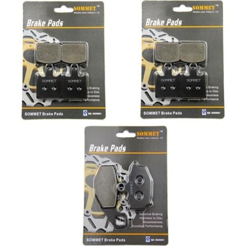 SOMMET Motorcycle Front + Rear Brake Pads Disks for Kawasaki ZX6R (ZX 600 P/R) (07-14) ZX600