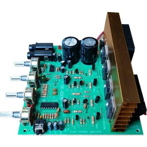 200W 2.0 Audio Power Amplifier Board HIFI Stereo Amplification Digital Reverb Microphone Amplifier Tone Board