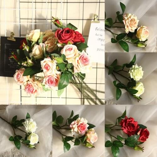 Multicolor Artificial Flower Fake Plastic Plant Flowers Silk Fake Flowers For DIY Home Garden Wedding Decoration Fake Plants