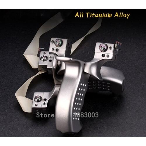 New Hunting Shooting Titanium Alloy Slingshot Precision Shooting Catapult Adjustable Bow Door High Power Slingshot For Adults
