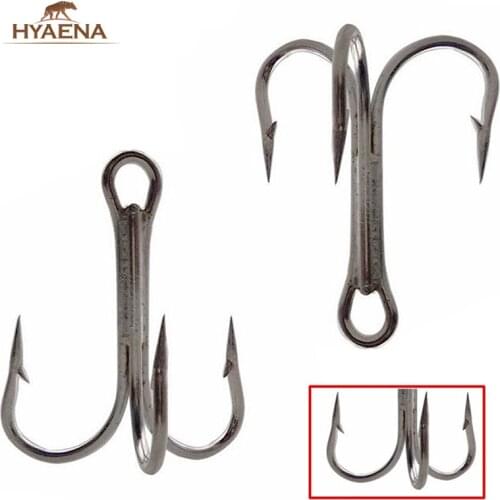 30pcs 3551 Fishing Hooks Big Game Bass Fishing Treble Hooks Catfish High Carbon Steel Fishing Hook
