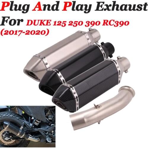 Motorcycle Exhaust System Muffler Escape With DB Killer Middle Link Pipe Slip On For DUKE 125 250 390 RC390 2017 2018 2019 2020