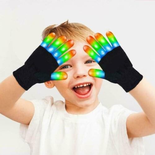 Glowing Gloves Childrens LED Glowing Gloves Flashing Gloves Gloves Warm Magic Lights L1C4