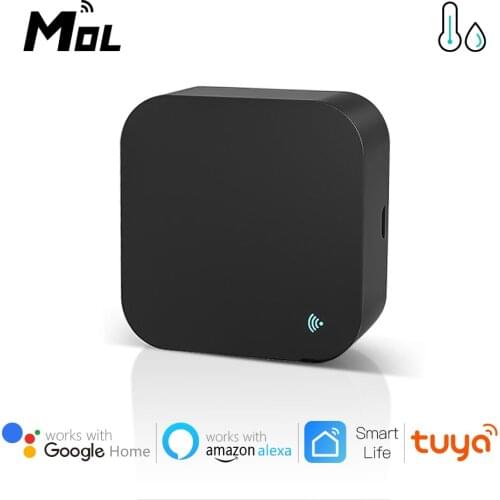 Tuya Smart IR Remote Control Built-in Temperature and Humidity Sensor for Air Conditioner TV DVD AC Works with Alexa,Google Home