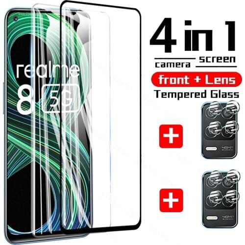 Full Cover Tempered Glass for Realme 8 5G Screen Protector Protective Phone Camera Lens Film Realme 8 7 6 Pro 7i Global 6i 7 6 I