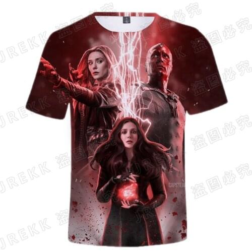 Marvel Comics Wanda Django Maximoff 3D Print Oversized Men Short Sleeve T-shirt Cool Children Shirt Fashion Male Women Tops