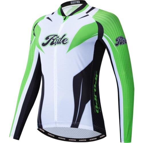 Women Cycling Jersey Long Sleeve Riding Bicycle Wear Sports Shirt Tops Clothing Bike Clothes Ropa Ciclismo Green