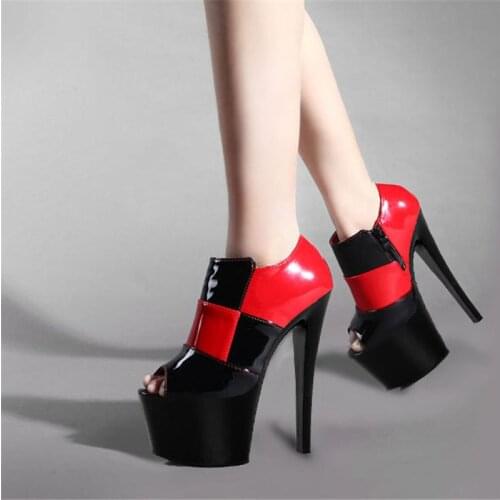 The new 17 cm high with round head thick shoes fashion sexy star fish mouth