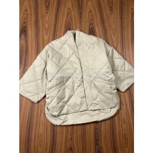 [ElfStyle] - 2020 Fashion Quilted Padded Short Coat Kimono Style Front Snap Buttons Asymmetric OVERSIZED JACKET COATS WOMAN