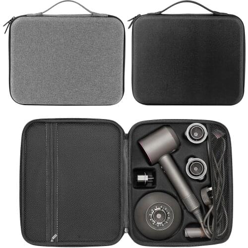 Hard Hair Dryer Storage Box HD01 Fits Hot Air Brush Double Zipper Bags