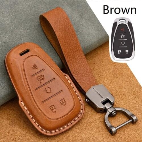 1Pcs Genuine Leather Handmade Car Key Cover key Case For CHEVROLET MALIBU EQUINOX CRUZE CAMARO 2016 2017 2018