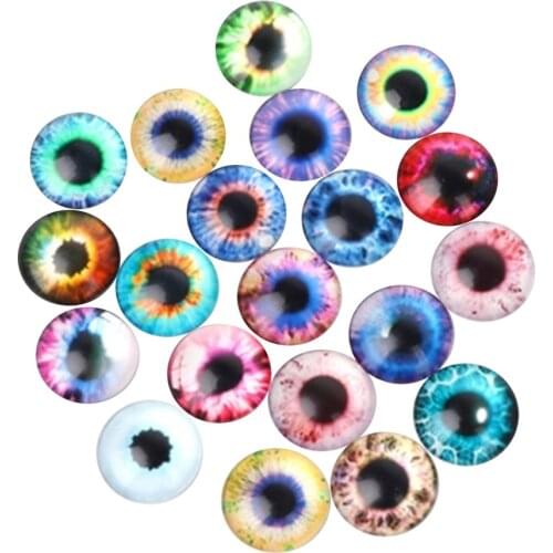 10/16/20MM Glass Dolls Eye For Childrens Toy Dinosaur Animal Eye Accessories DIY Vivid Pupil Crafts 10 Pairs