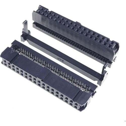 10 Pcs 0.100" 2.54mm 34 Pin dual Row IDC Connector Rectangular Female Socket Receptacle Ribbon Cable FC-34
