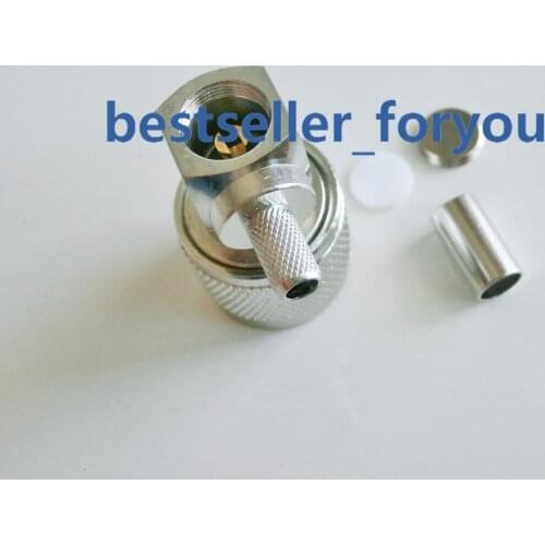 10X N Male Right Angle Crimp Crimp RG58 RG142 LMR195 Cable RF Adapter Connector