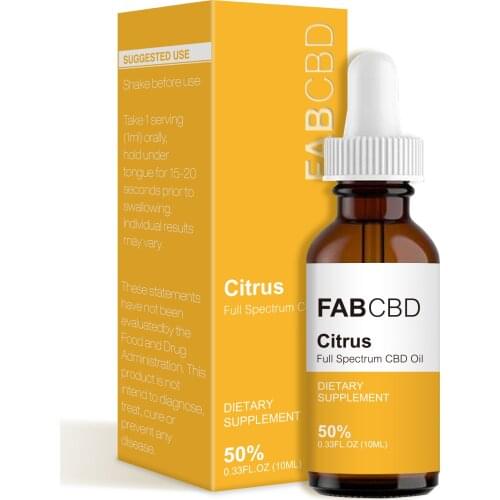 15%-50% Citrus Flavor 10ml , FAB CBD Hemp Oil Extract Pure CBD Oil Can Effectively Anti-Anxiety Sleep Relieve Pain
