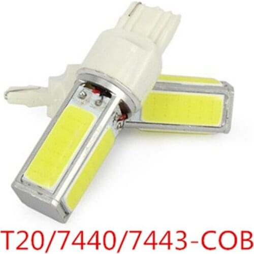 2pcs T20 7440 7443 LED COB 12V WY21W Lens Backup Reverse Light car styling White C
